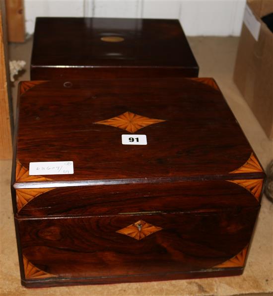 Shell inlay rosewood sewing box & MOP inlay sewing box